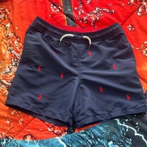 Polo by Ralph Lauren Navy Swim Trunks with Red Accents